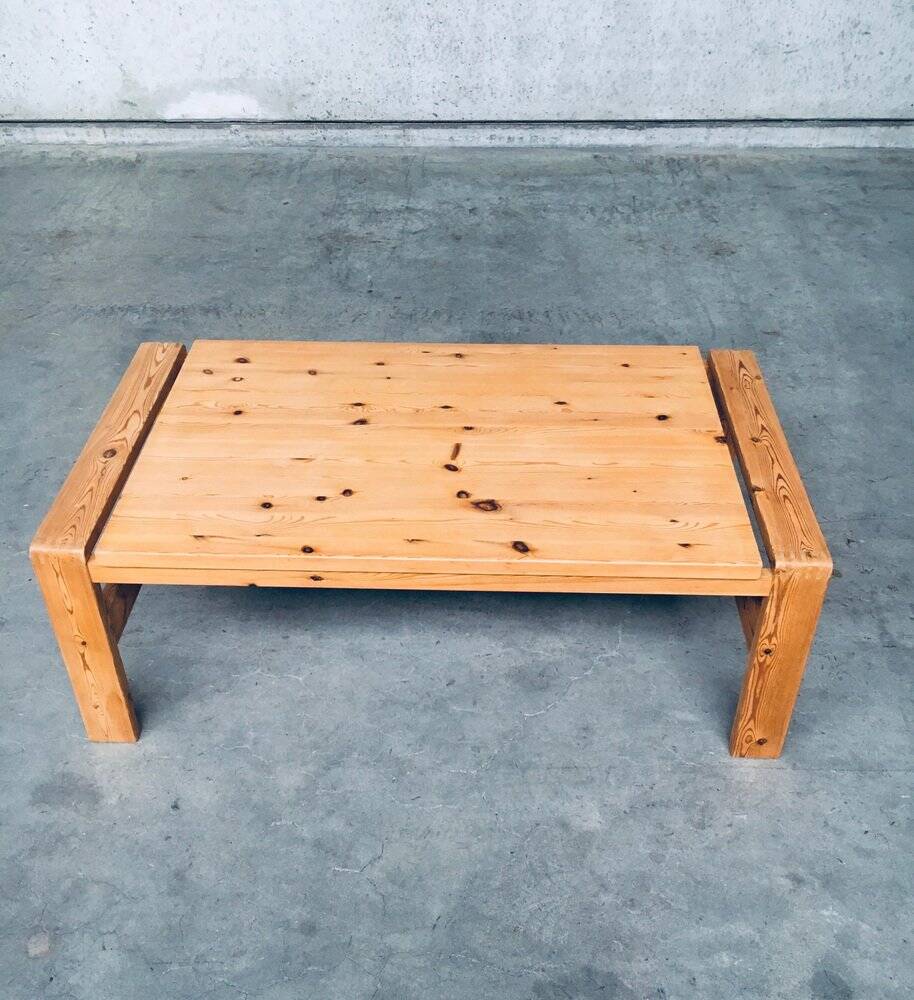 Scandinavian Modern Design Solid Pine Coffee Table, 1970s