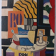Tableau huile sur toile Fernand Léger cubistes peintre français vieux
