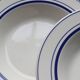 6 assiettes creuses vintage style bistrot porcelaine bleue et blanche
