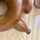 Glazed stoneware sculptural teapot signed