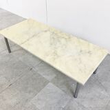 Table basse vintage en marbre blanc années 1960