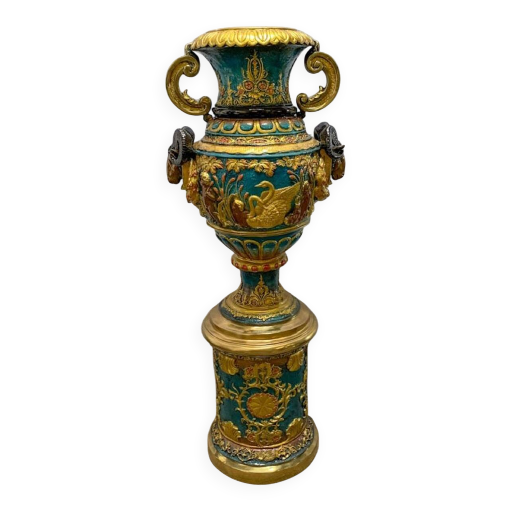 Casa Padrino baroque de luxe vase in multicoloured bronze / gold 53 x 43 x
