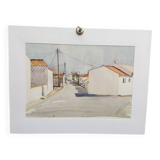 Watercolour by Michel Roubille, 1990.