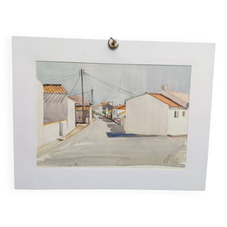 Watercolor by Michel Roubille, 1990.