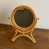 Rattan vanity mirror