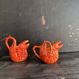 Antique ceramic lobster pitcher from the early 20th century.