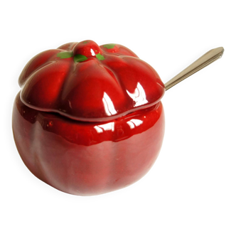 Pot à condiments barbotine tomate