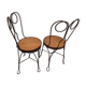Pair of vintage chairs in wood and metal