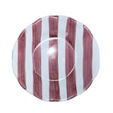 Assiette rayure bordeaux 25cm