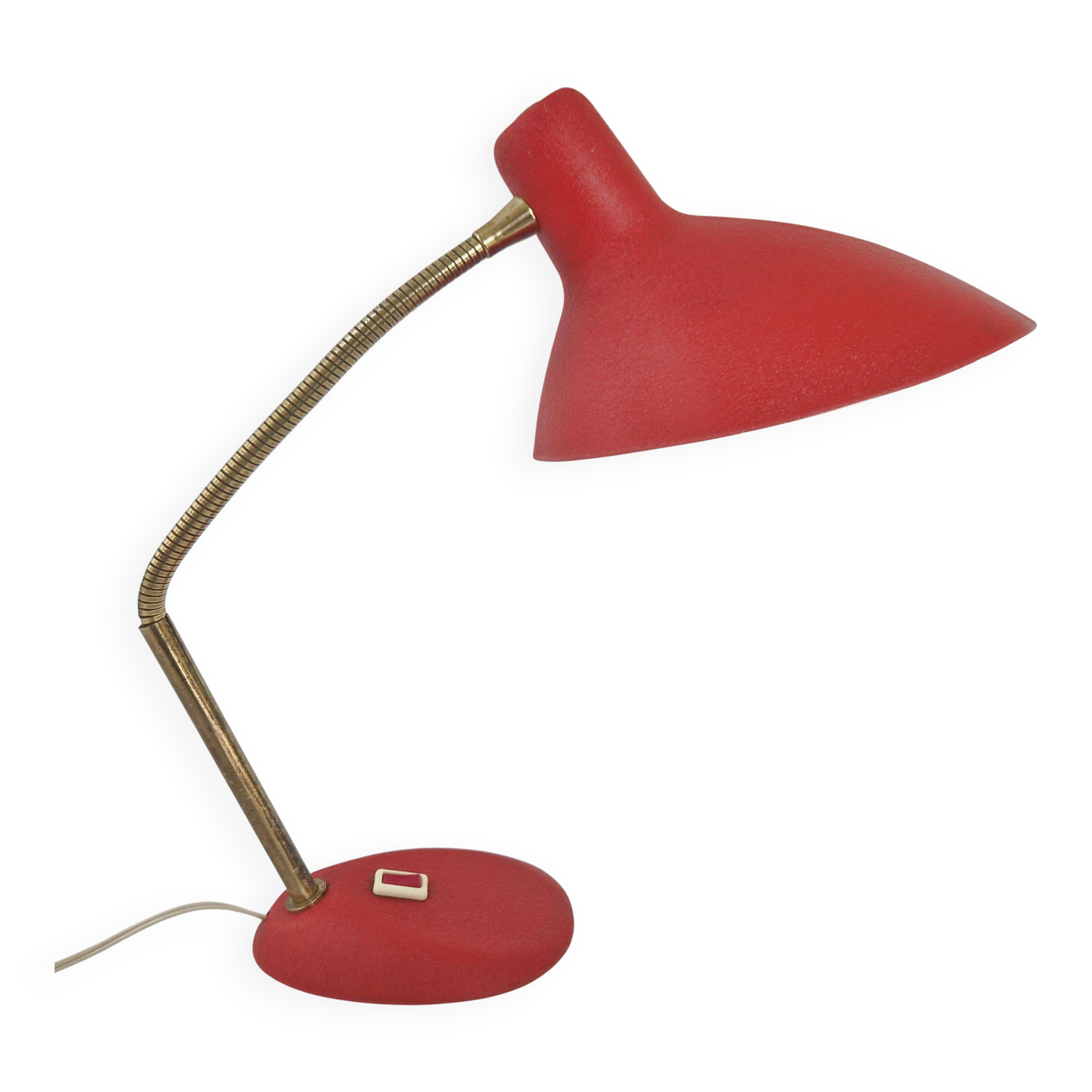 Vintage table lamp 1950 metal & brass dlg jean boris lacroix serge mouille