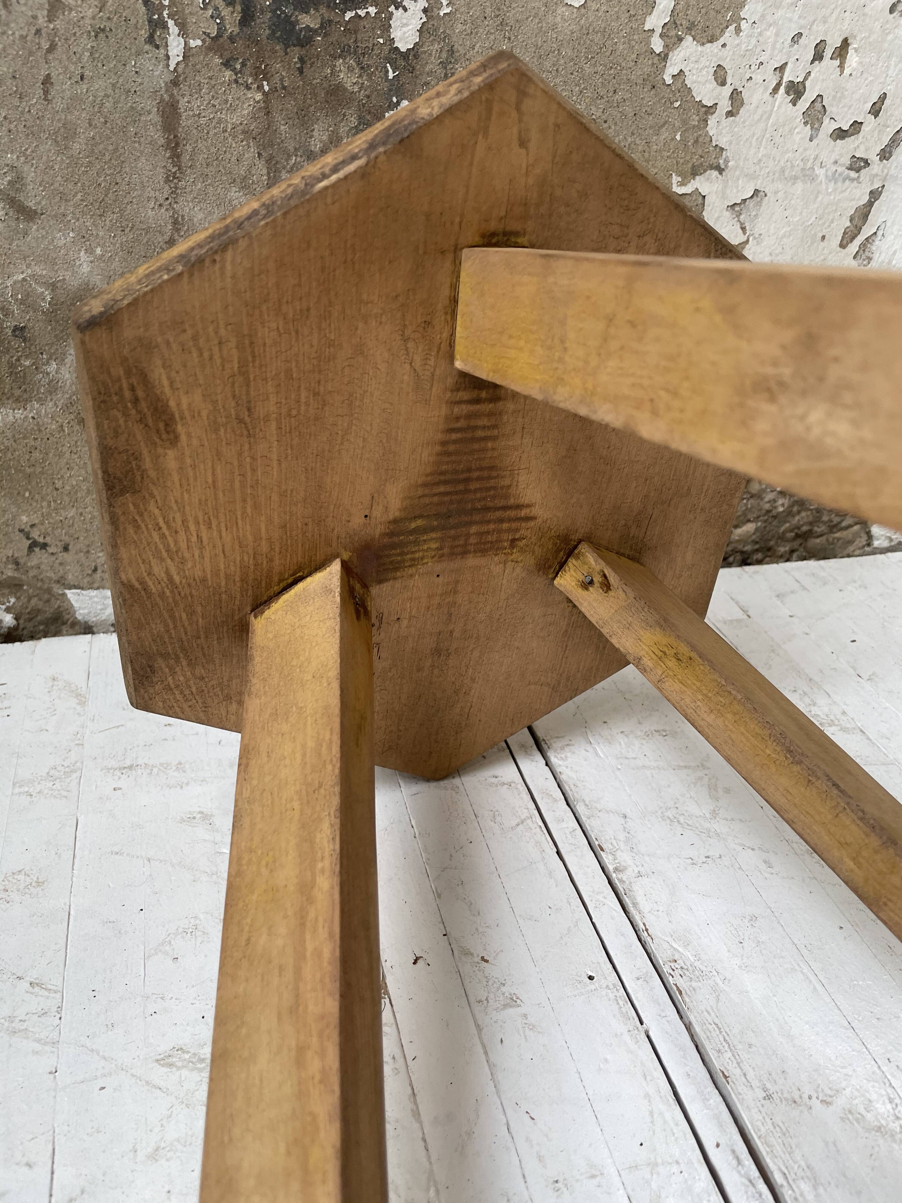 Oak tripod stool