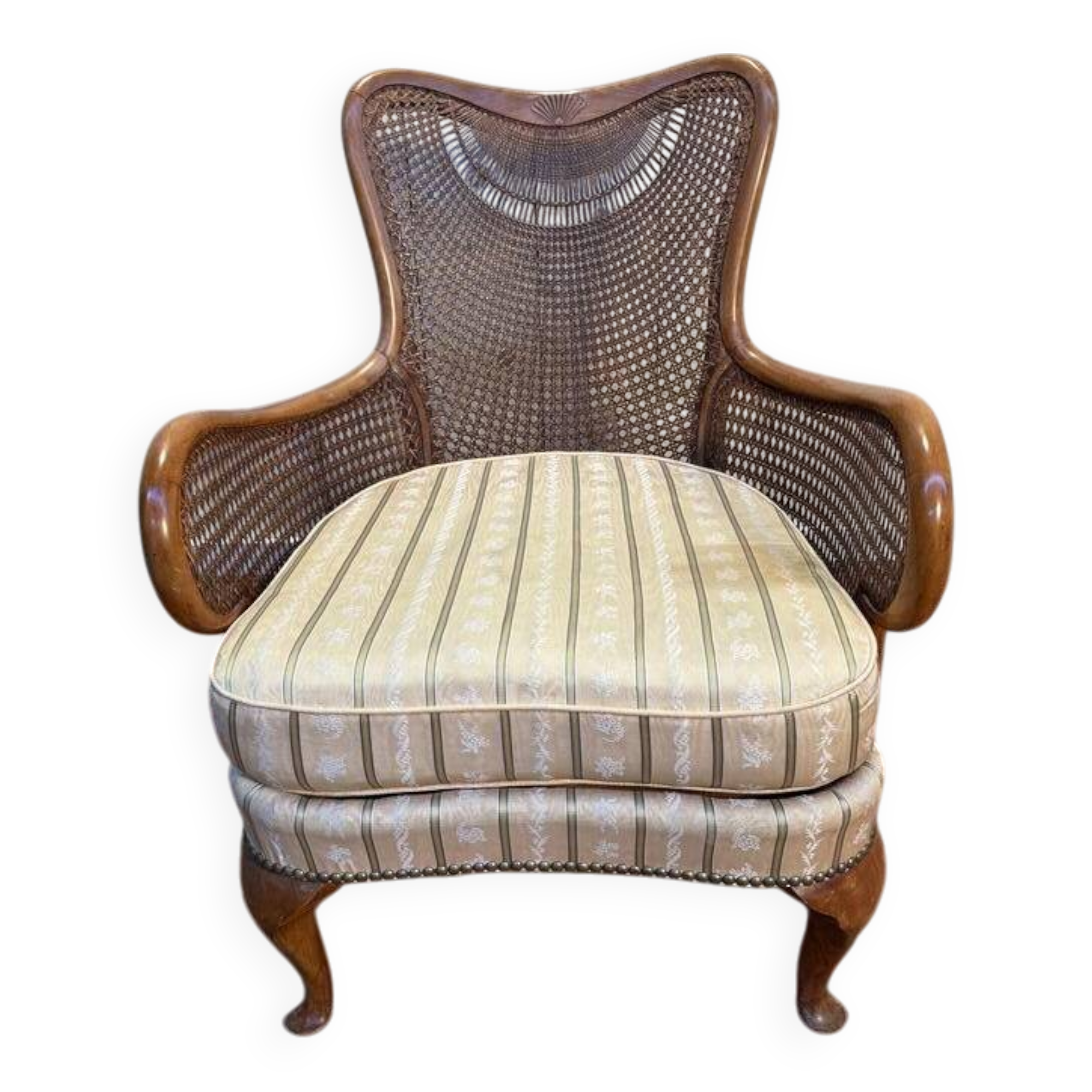 English style beech caned shepherdess