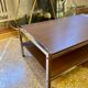 Table basse en bois et métal chromé des années 70