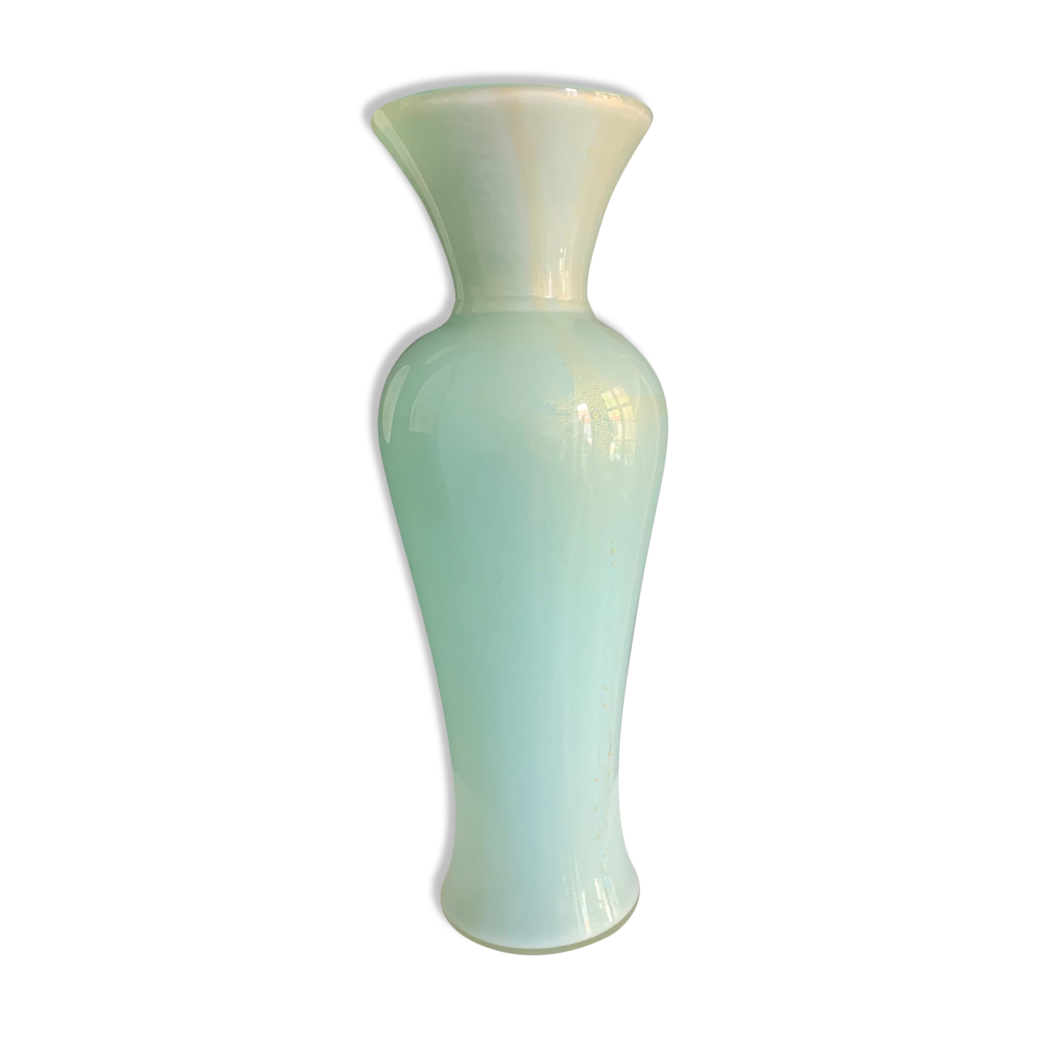 Murano - turquoise lined glass vase