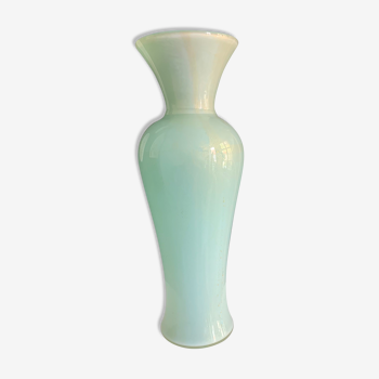 Murano - vase en verre doublé turquoise