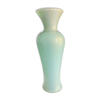 Murano - vase en verre doublé turquoise