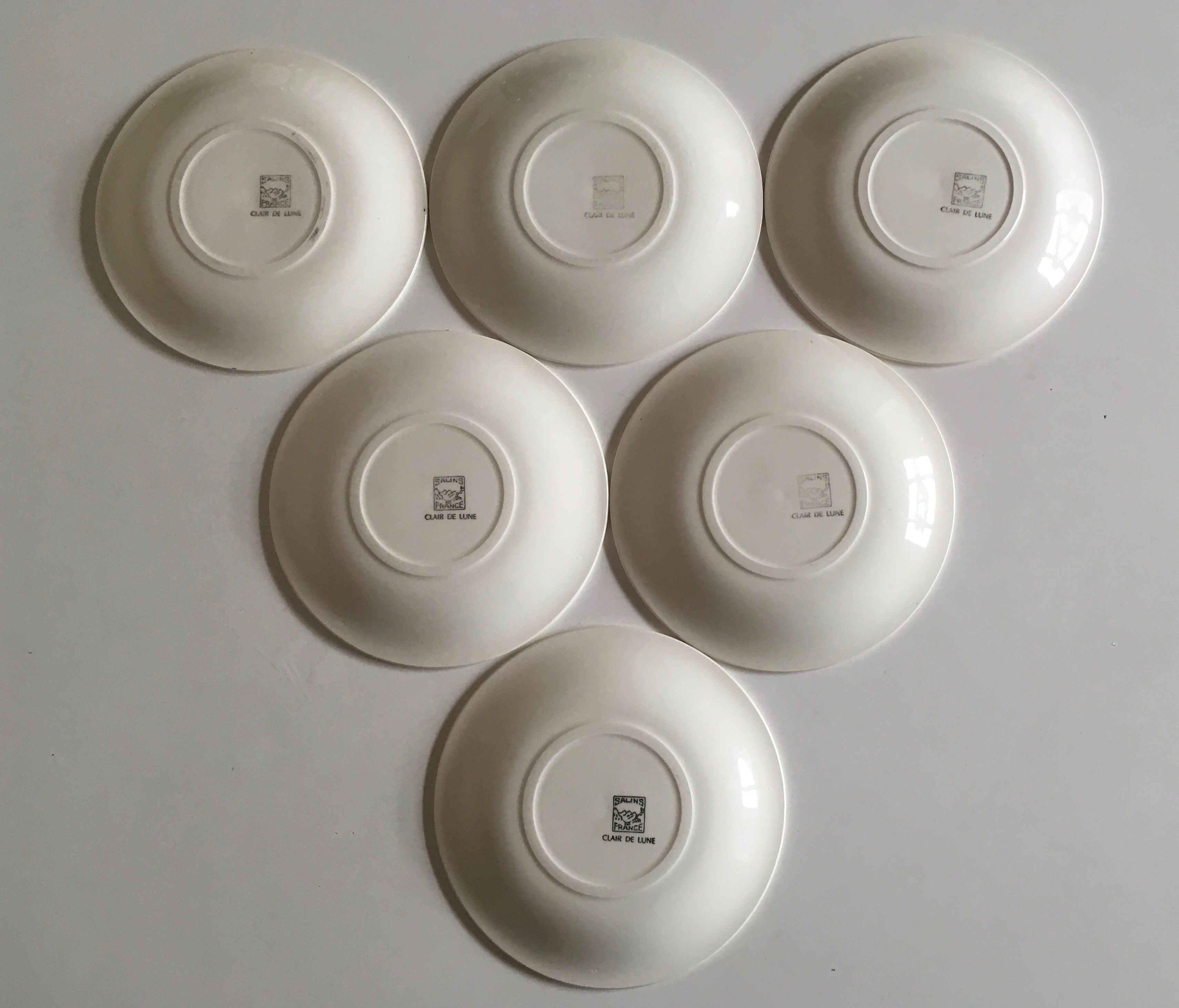 Salins earthenware dessert plates, Clair de Lune décor 60