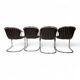 Set of 4 Chrome cantilever dining chairs attributed to Gastone Rinaldi