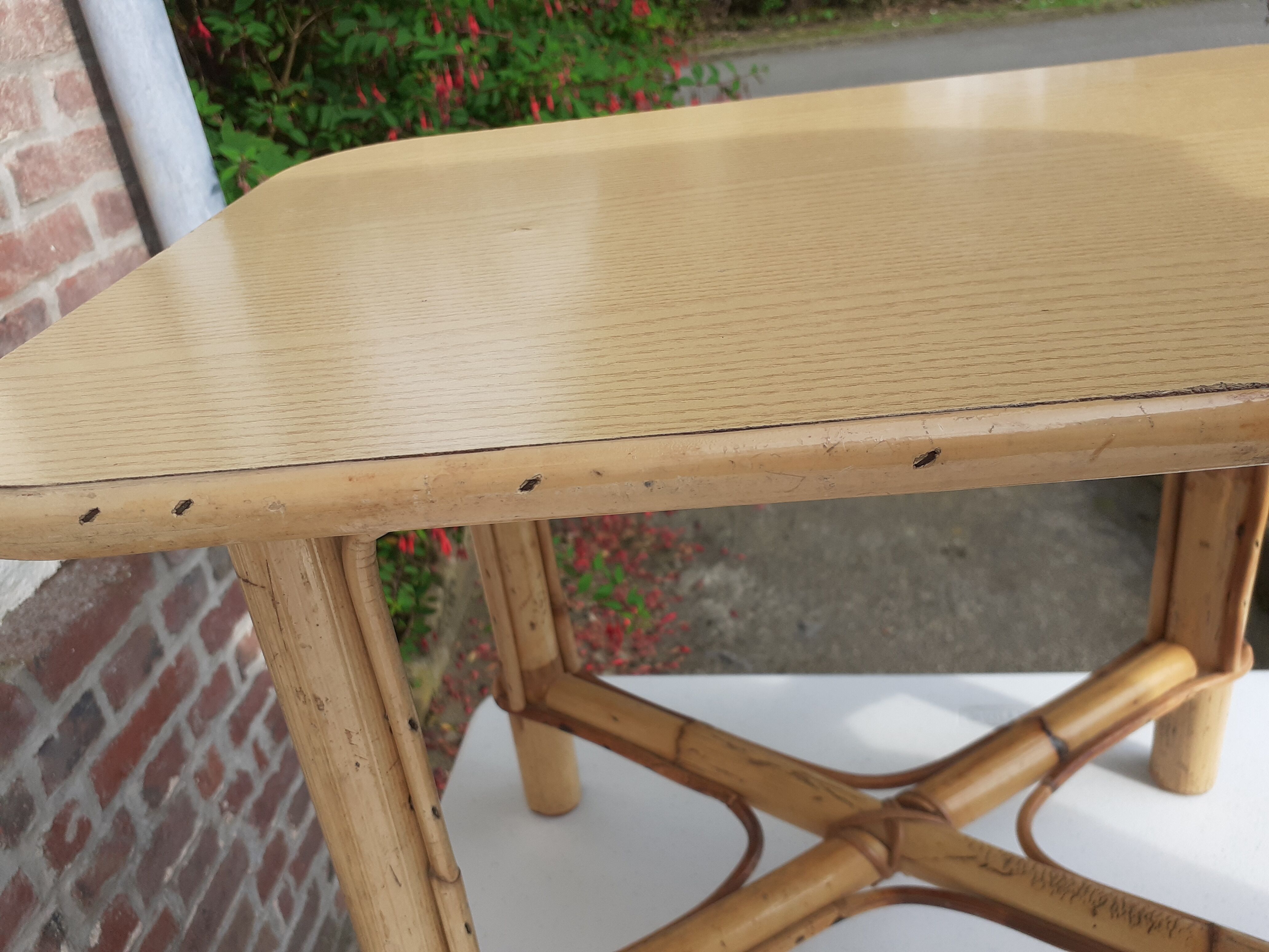 Table basse rectangulaire en rotin