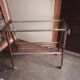 Side table served vintage casters 1960 Italian style metal glass