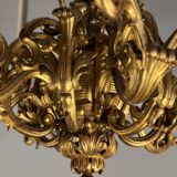 Carved and Gilded Wood Chandelier, 18 Arms of Light, Italy Circa 1880