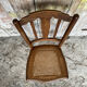 Antique Bistro Chair with Carved Wood and Woven Seat Vintage #E096