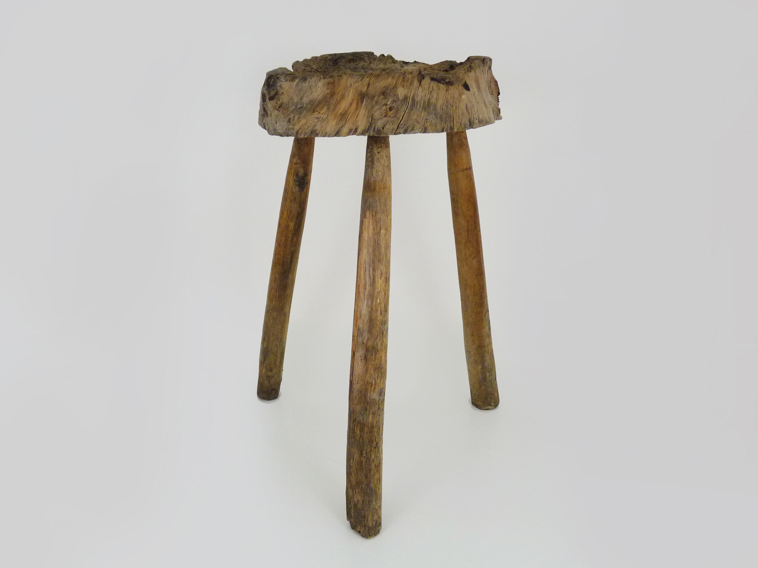 Old wooden tripod stool, 1960s