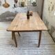 Beech and pine farmhouse table with spindle legs 170 cm