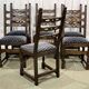 Suite de 6 chaises anglaises 19ème en chêne