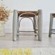 Petits tabourets bois et corde - patine grise