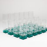 Set of 24 Luigi Bormioli Postmodern Light & Music Monet glasses, Italy, 1980s.