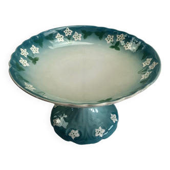 Sarreguemines earthenware fruit bowl and compote bowl, 19th century
