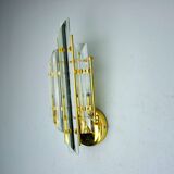 Venini wall lamp, triedri glass, murano, italy, 1970