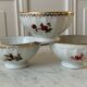 Trio de bols à fleurs en porcelaine années 50