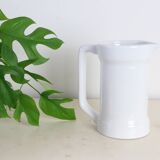 Water pitcher, white ceramic, 1940s vintage French