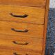 Chest of drawers of the 50s in golden blond oak 5 drawers conical feet
