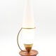 Lamp tripod vintage teak brass opaline
