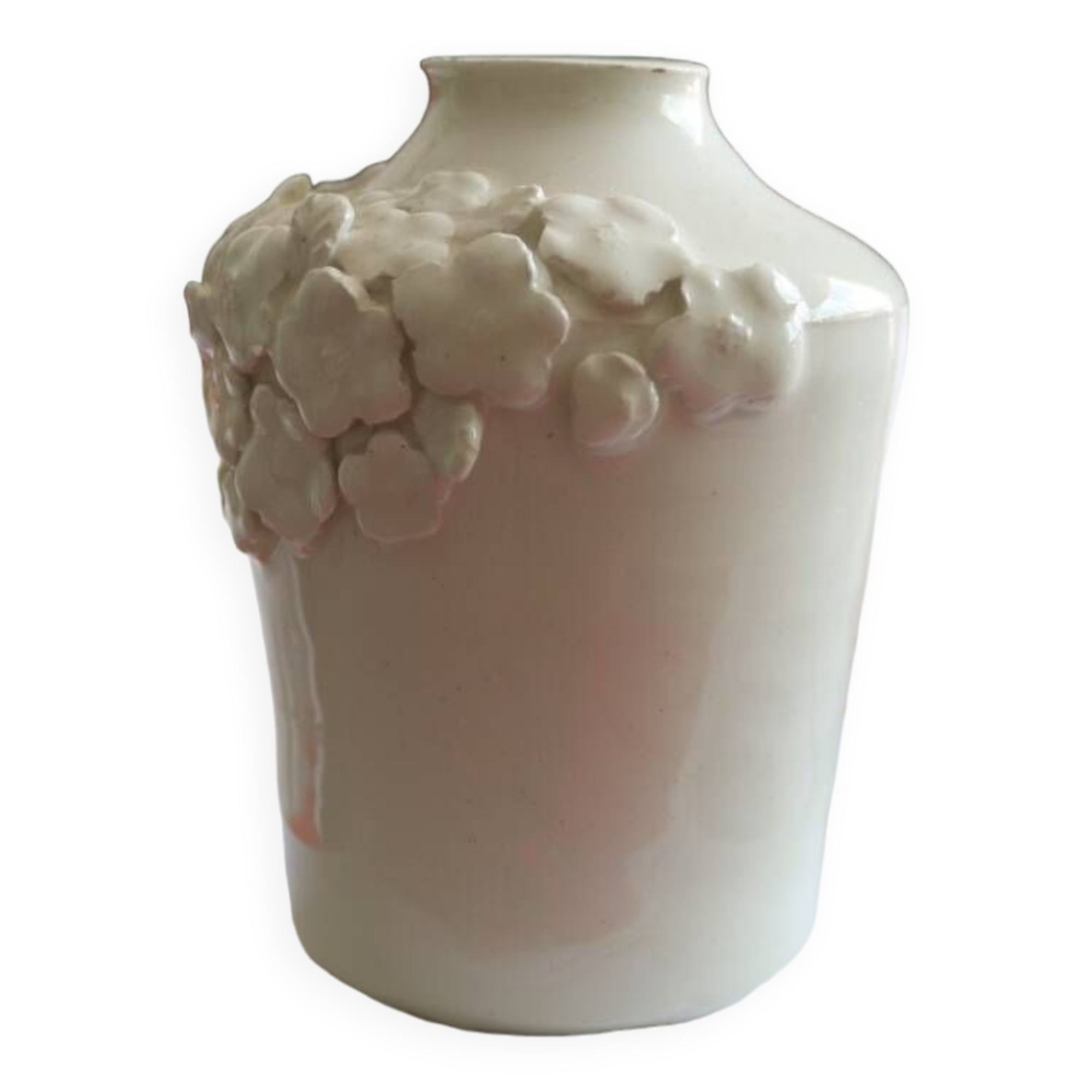 Petit vase blanc à fleurs