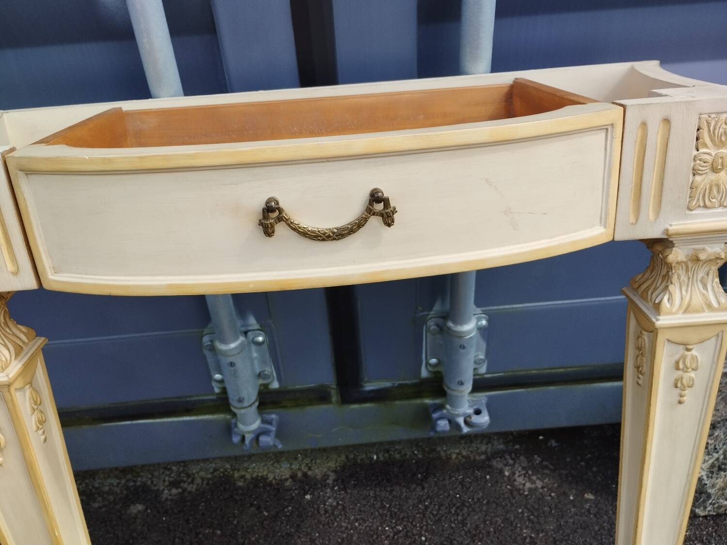 Antique Louis XVI style console with marble top