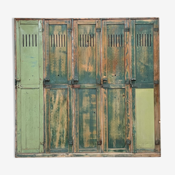 5-door cloakroom in patinated wood