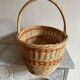 Panier osier orange beige