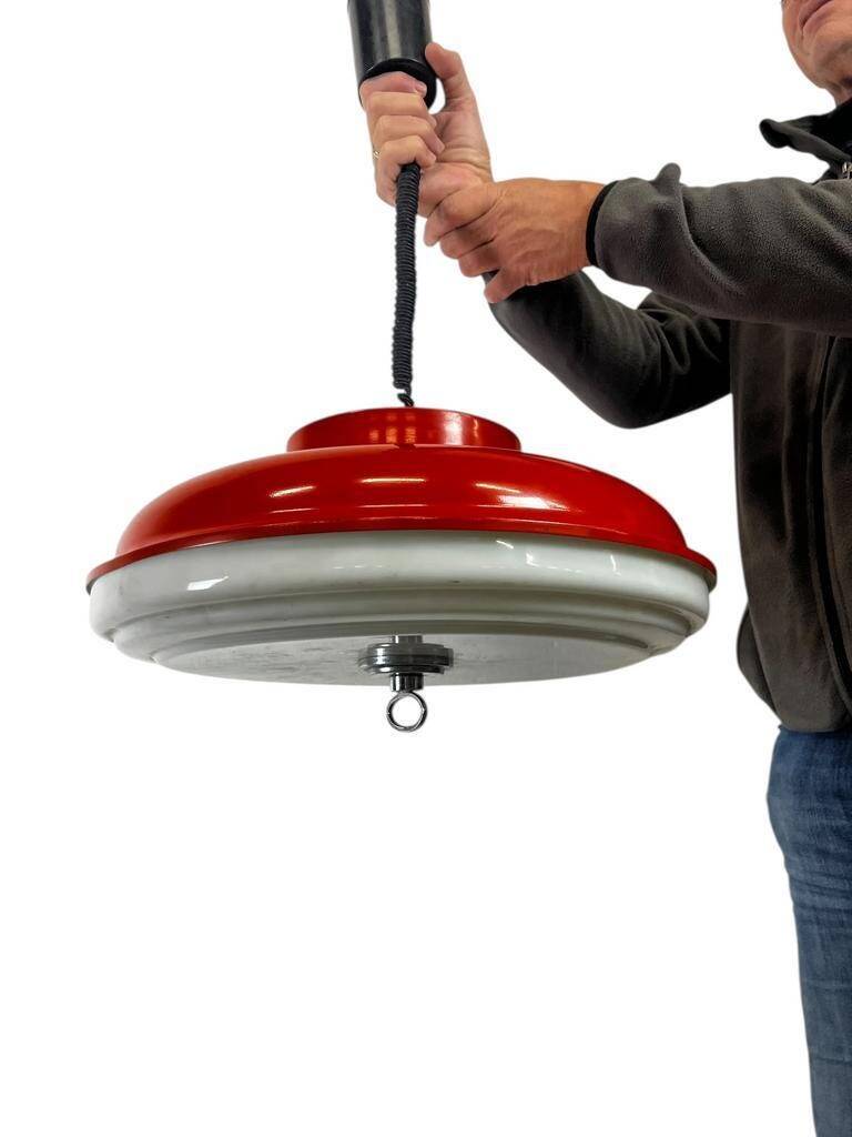 Vintage orange UFO lamp / chandelier / pendant light