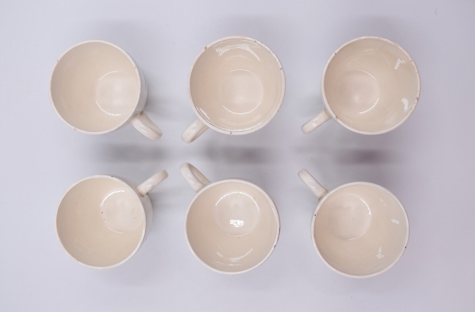 6 cups and under coffee cups Digoin Sarreguemines décor Cannes