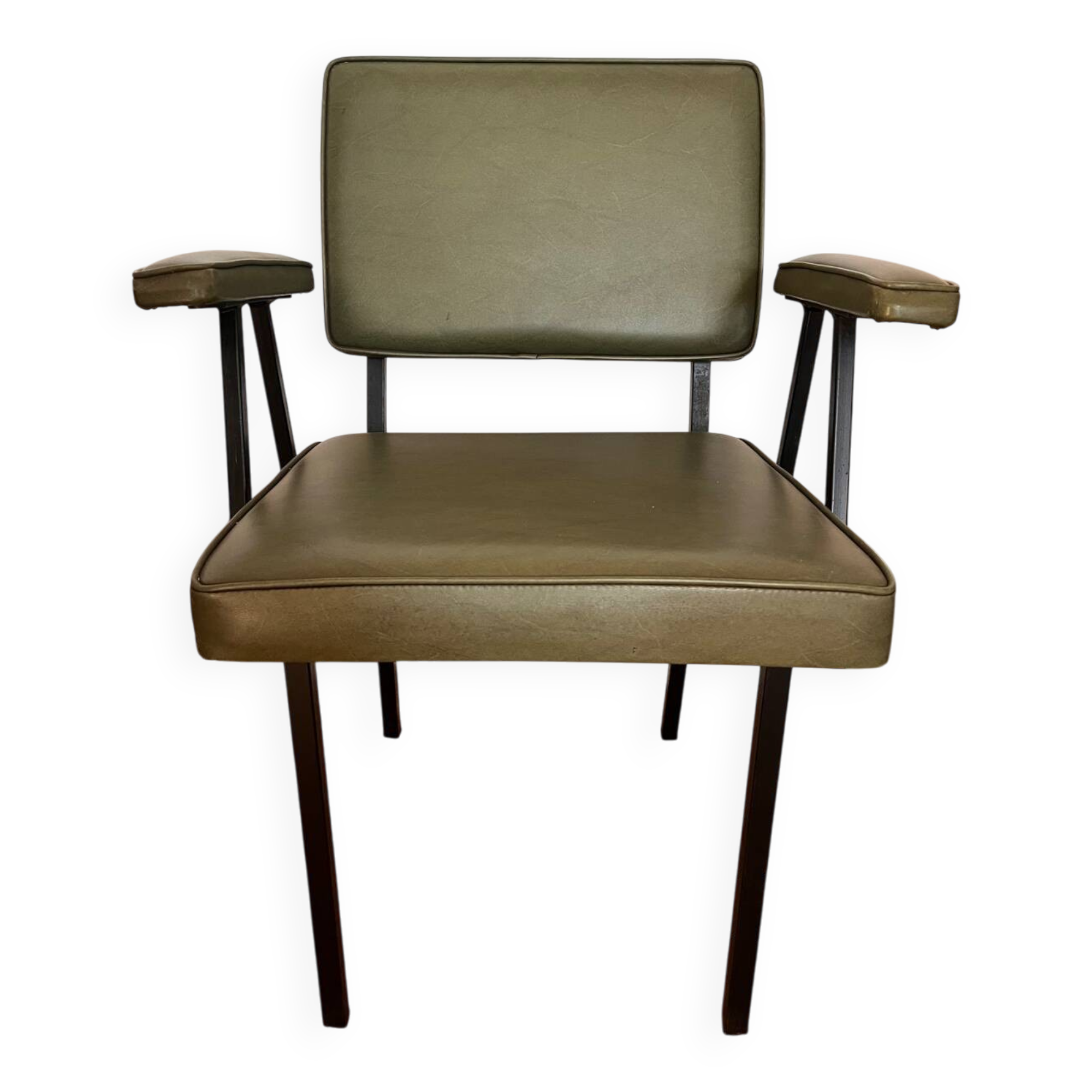 Khaki Scandinavian armchair