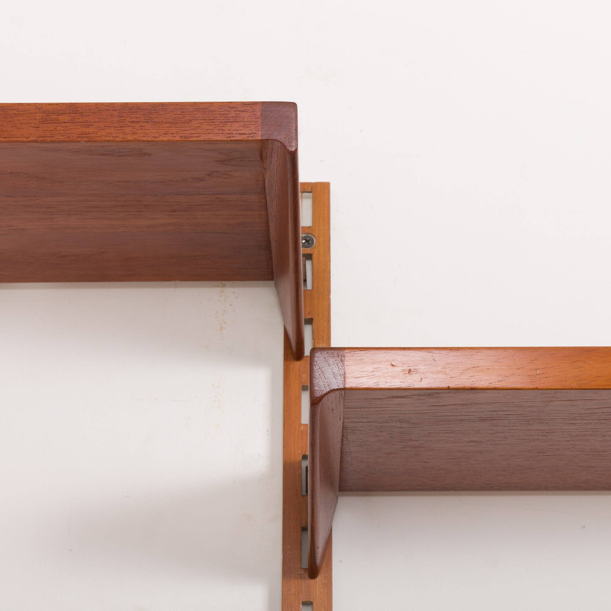 Three-compartment teak wall cabinet by Kai Kristiansen for FM Mobler, Denmark, 1960s