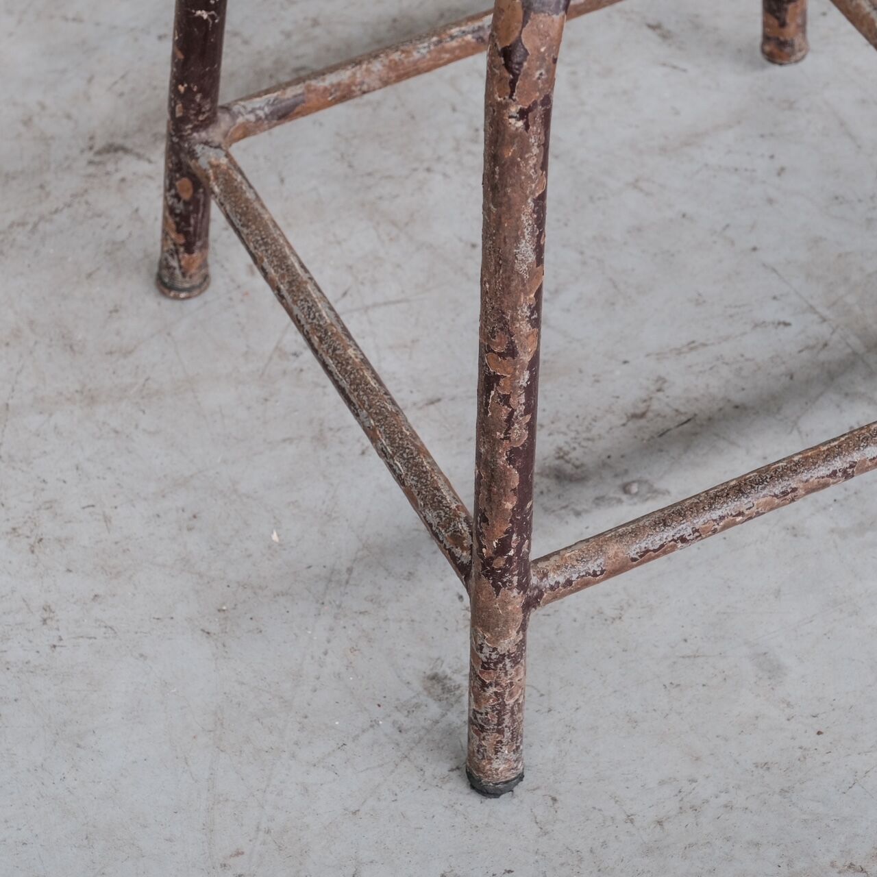 French industrial mid-century tubular stools
