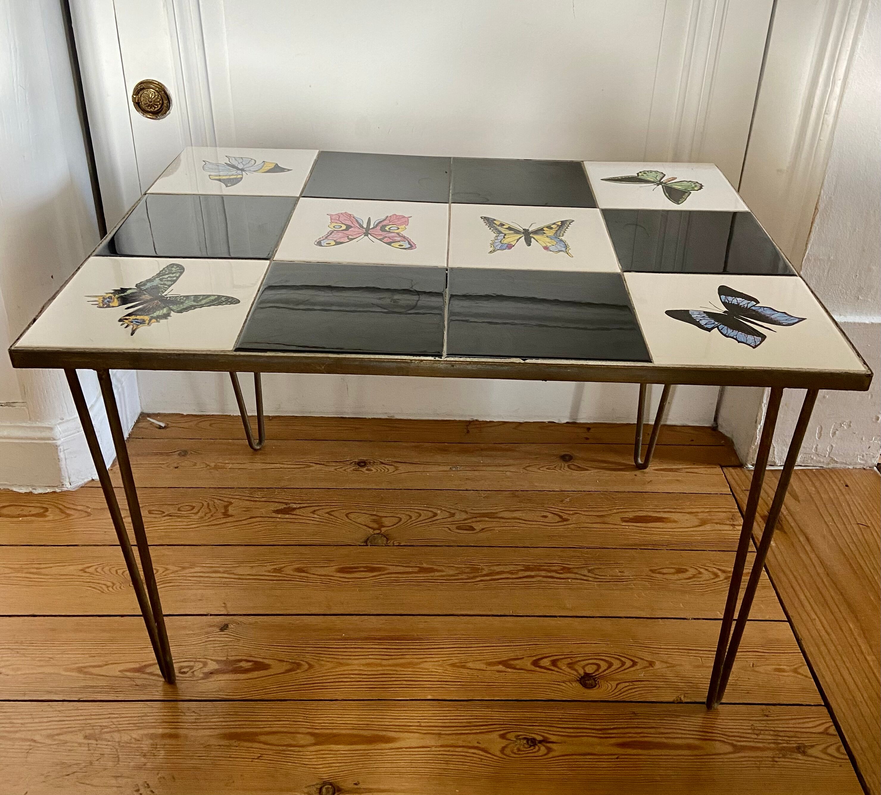 Wrought iron mosaic coffee table