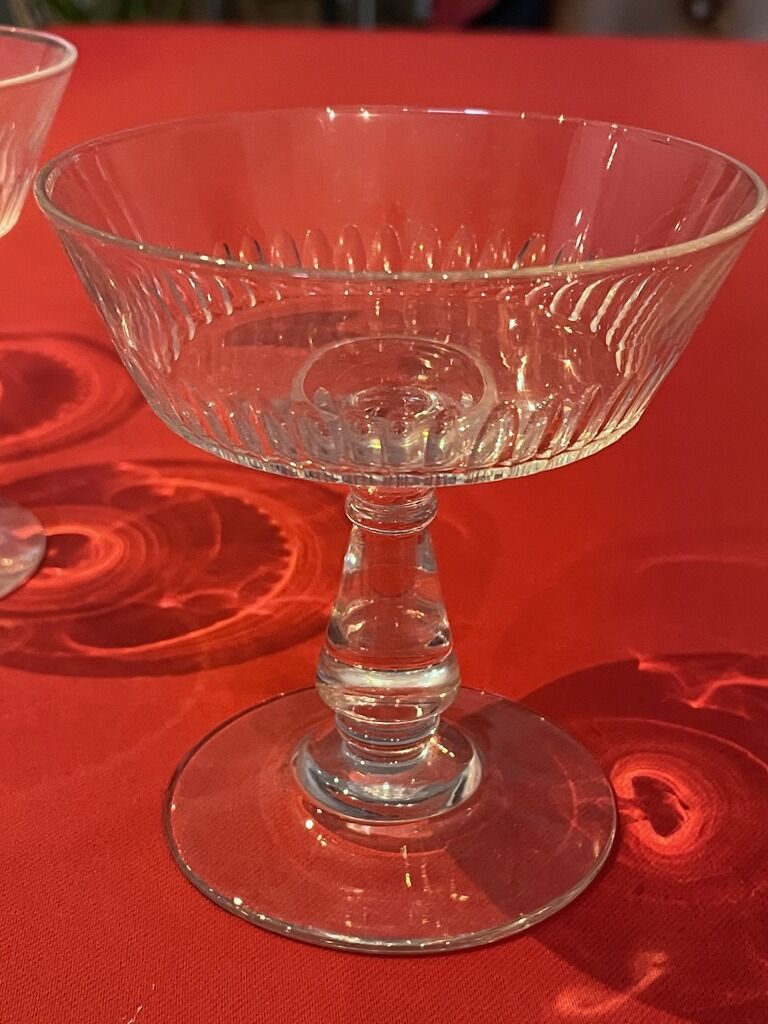 5 crystal champagne glasses