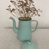 Mint green enamelled sheet metal coffee maker