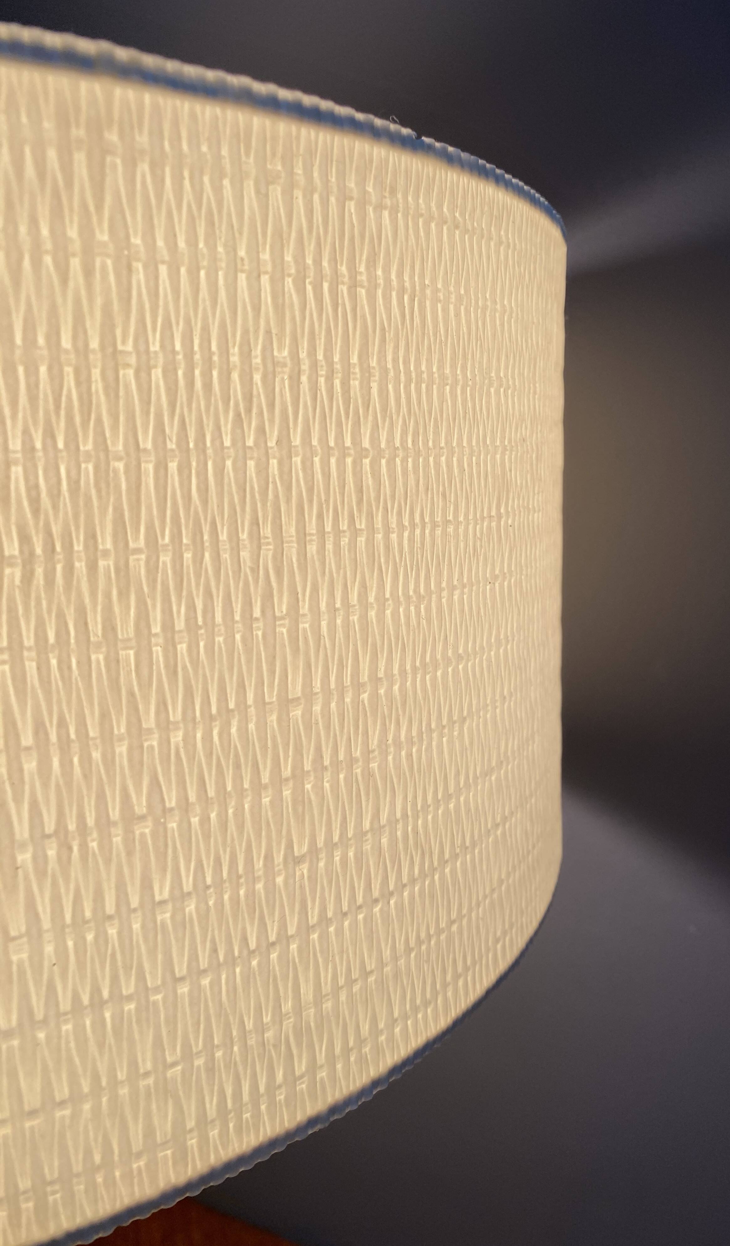 Brass lable lamp with round shade 1960s